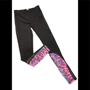 Girl’s Ivivva by Lululemon Cool Urbanite Black Mesh Leggings Sz 12